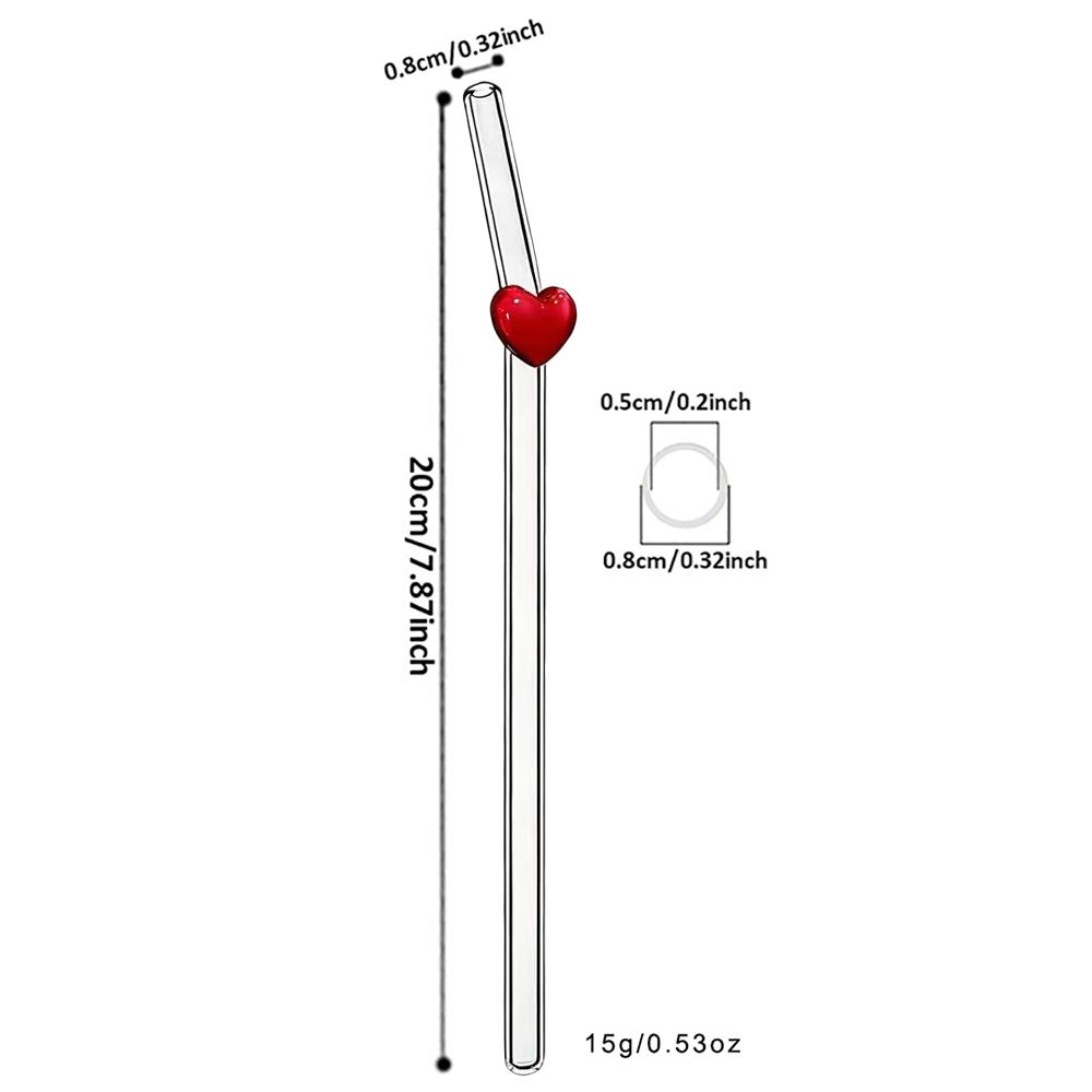 3/5/7Pcs High Borosilicate Glass Straw Set Glass Straw Milk Tea Juice Cocktail Straw with Brush Kitchen Bar Accessories