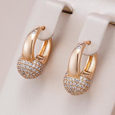 Roségoldfarbene Kugel-Hängeohrringe Einzigartige Voll-Naturzirkon-Accessoires Hohe Qualität Täglicher Feinschmuck Frauen