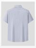 Soft and Comfortable Foam Striped Casual Short-Sleeved Shirt for Men