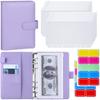 Novo a6 couro do plutônio orçamento pasta notebook sistema de envelopes de dinheiro conjunto clip-on pasta bolsos para dinheiro orçamento economia bill organizador
