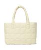 Covernat Woman Clover Heart Quilted Big Tote Bag Ivory