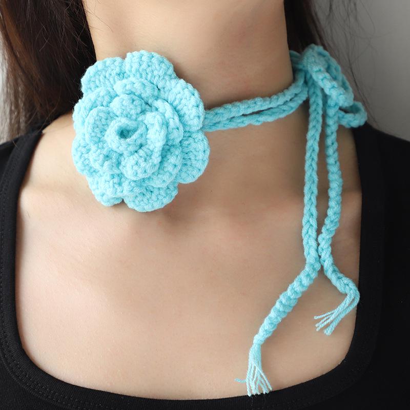2024 Spring/Summer Handmade Multi-Color Rose Choker Necklace for Women