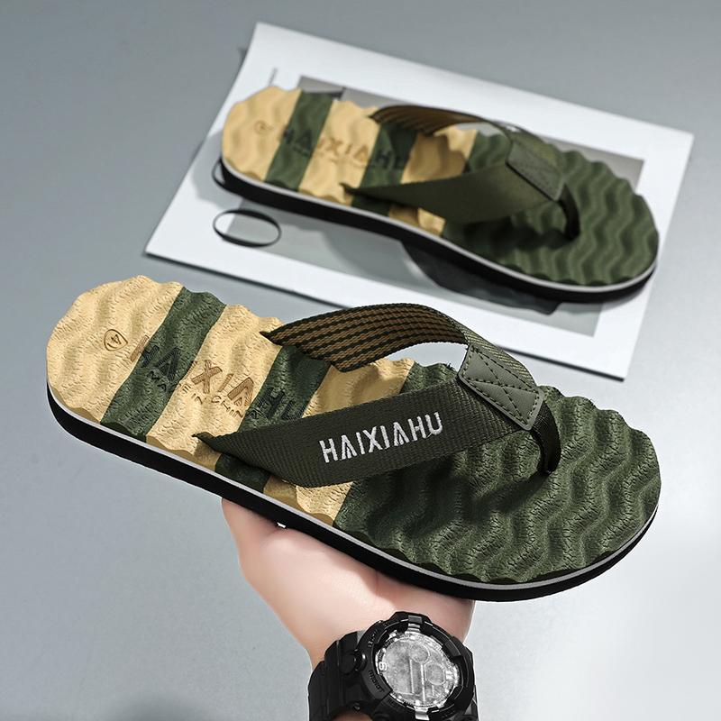Classic Men'S Slippers Soft Anti-Slip Wear-Resistant Massage Soles Flip-Flops Men'S Summer Indoor Bathroom Garden Slippers 45 46