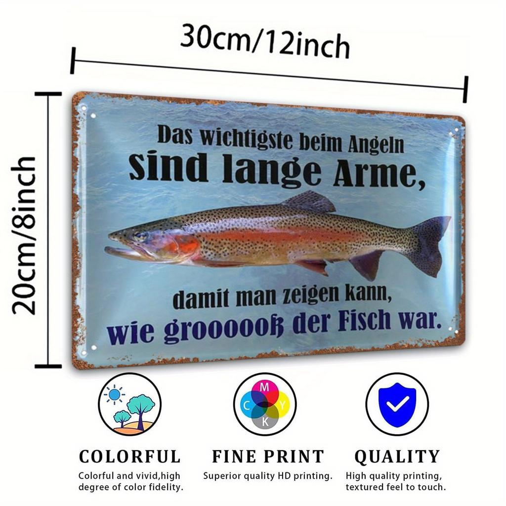 Pc of a Traditional German Metal Sign Stating No Smoking Measuring Xinch Designed Without a Frame This Vintage St