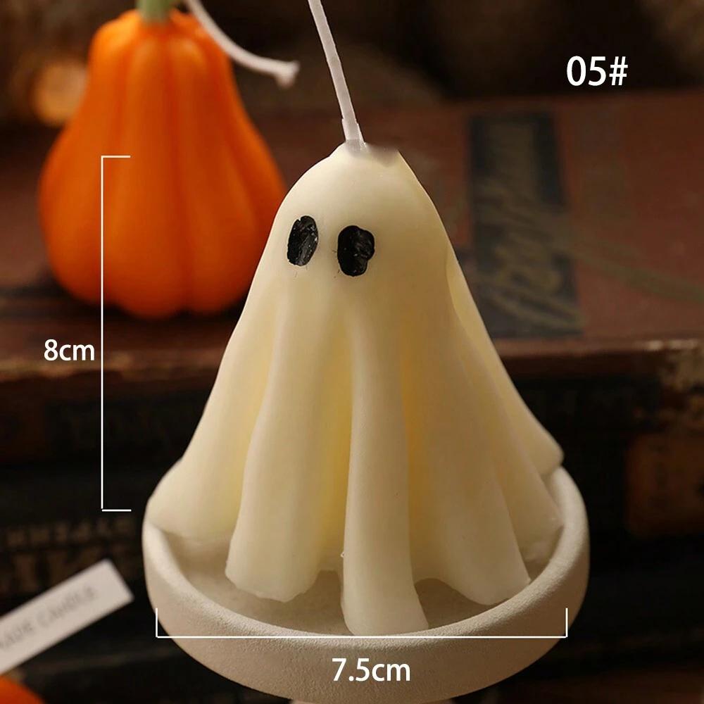 1/2pcs Halloween Ghost Candle Handcrafted Scented Candle Atmosphere Candle With Spooky Design Gift Fragrance Candle Party Decor