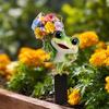 Yousheng Cartoon Frog Garden Stake, 2D Acrylic Cute Frog Garden Decoration, Waterproof Outdoor Yard Art Stake for Lawn Flower Bed Planter