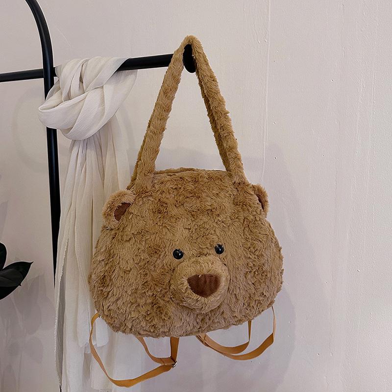 

Плюшевая сумка кроссбоди в виде медведя Барселоны - Женская милая сумка-тоут на одно плечо и рюкзак-кукла большой вместимости 35 x 7 x 30 cm