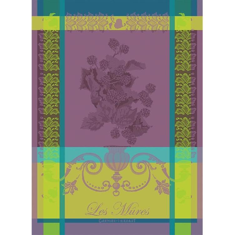 Garnier Thiebaut Jardin Spirituel Vert (Green Spiritual Garden) French Kitchen Towel 22"x30", Cotton, Jacquard