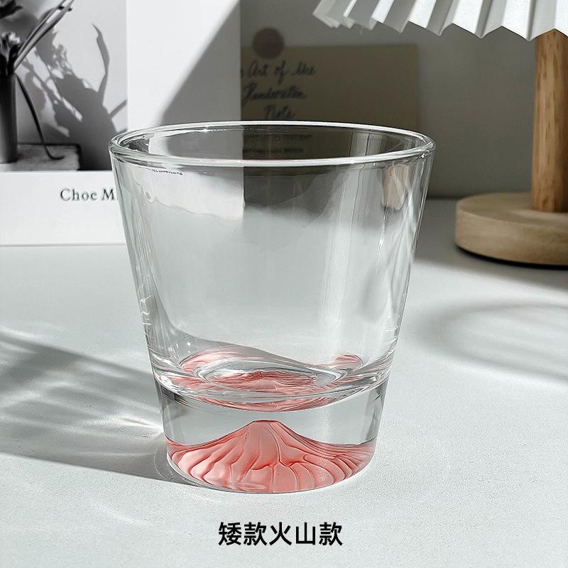 Rainbow Fuji Mountain Glass Cup Unique Design Fairy Whiskey Coffee Cup