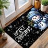 1pc Flannel Snowman Rug Suitable for Living Room, Bedroom, Kitchen - Ultra-Soft Non-Slip Machine Washable with Snowman, Fade-Resistant Mat Suitable Fo