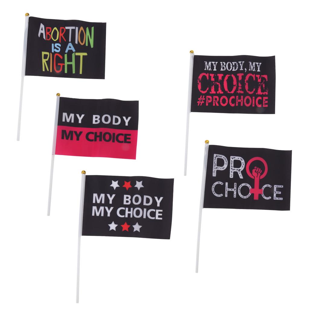 10Pcs Women Rights Flag Feminist Garden Flag Abortion Law Garden Banner for Outdoor Yard Decoration Type A