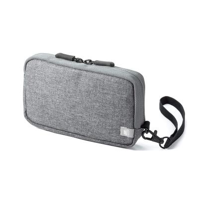 Sanwa Direct Gadget Slim Trip Storage Small Pouch, Design, Travel/Business Pouch, Size, Gray, 200-BAGIN012GY