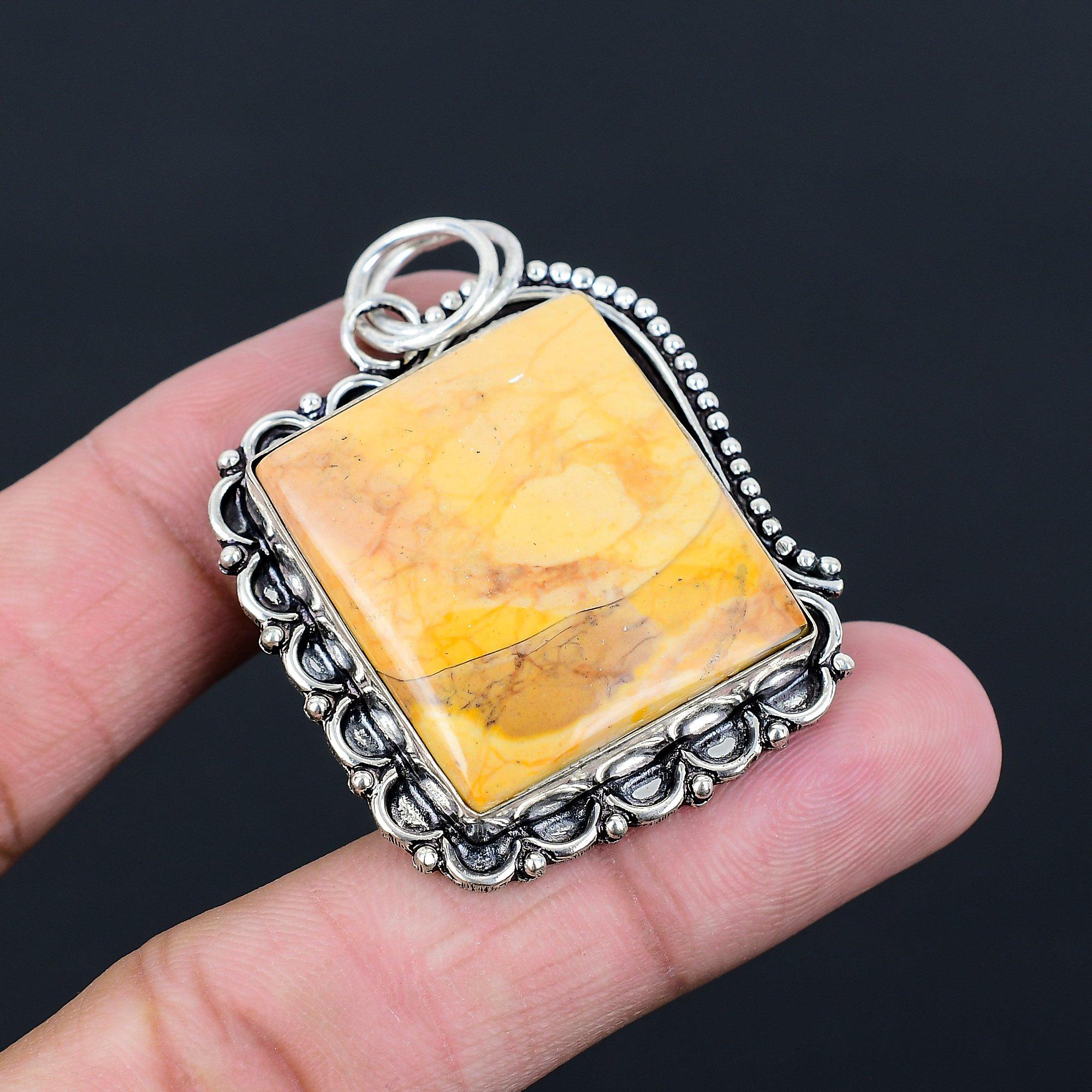 Подарок для женщин Ювелирная подвеска Серебро 925 пробы Натуральный камень Мукаит