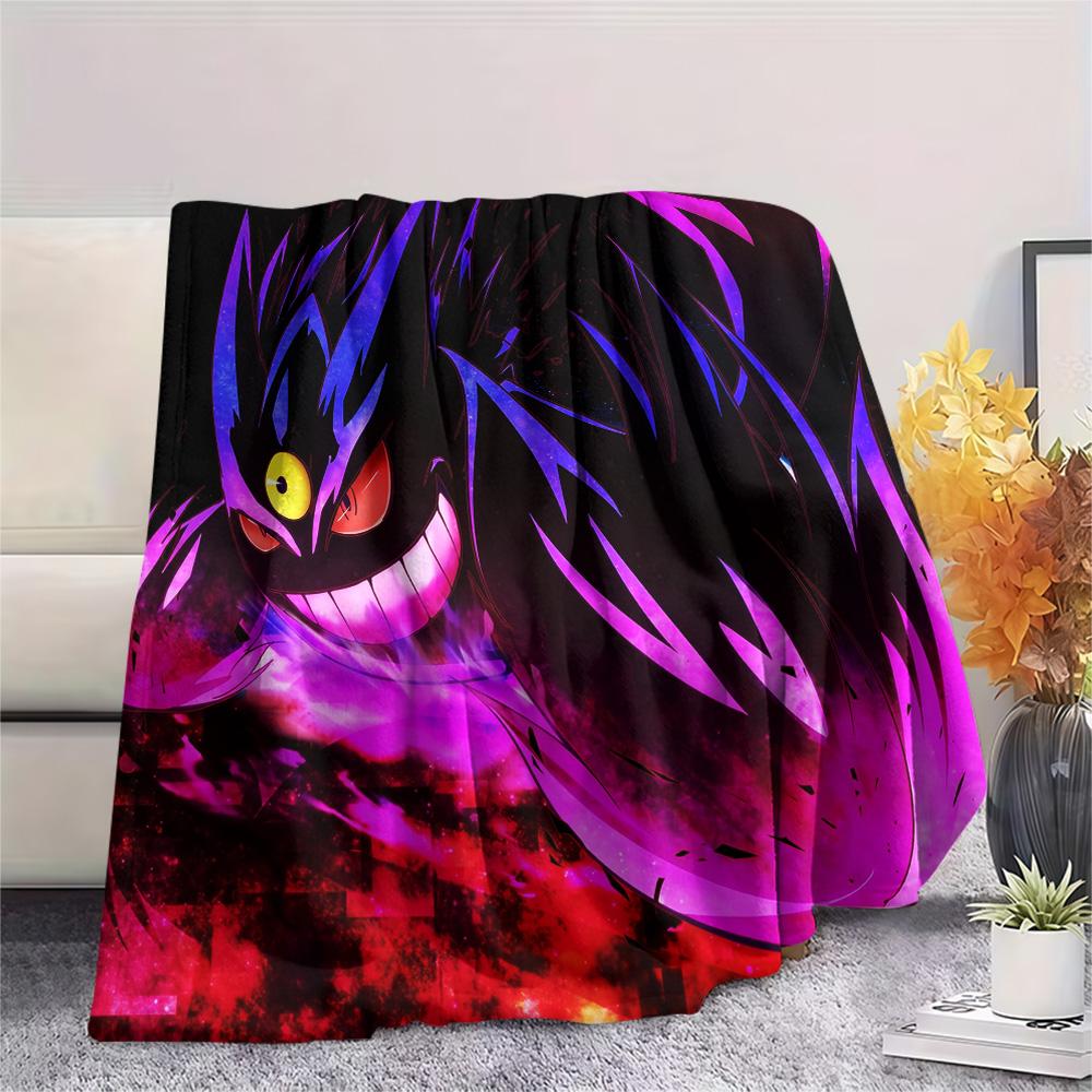 Gengar  Print Flannel Blanket, High Quality Comfortable for All Seasons, Home Decor, Warmth and Comfort