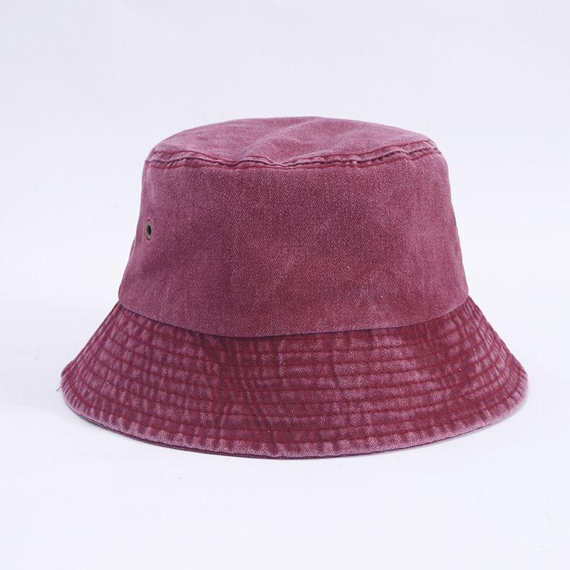 Stonewashed Cotton Bucket Hat Sun Protection Breathable Beach Holiday Fisherman Hats Casual Caps