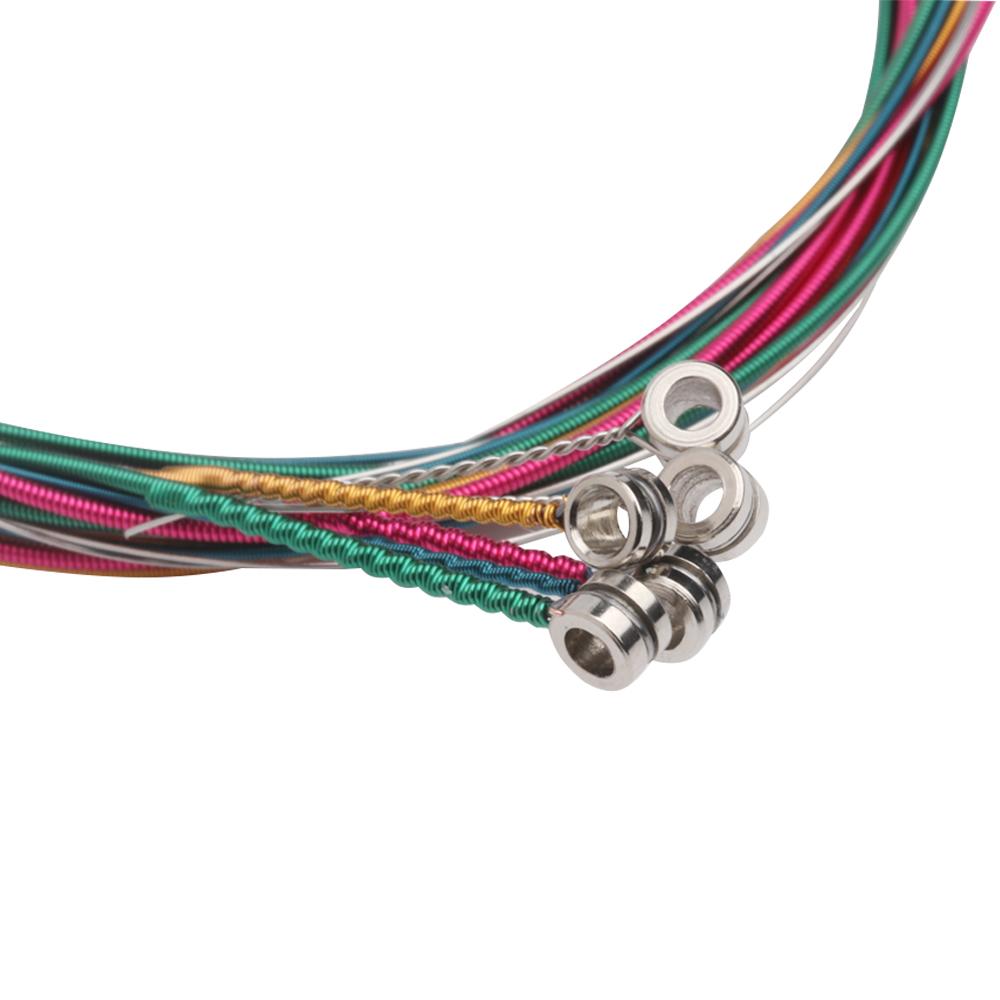 Colorful Rainbow Acoustic Guitar Strings Steel Material Light Musical Instrument Parts E-A Professional Universal Brand New