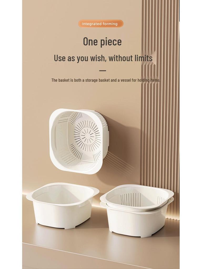 2026 Multi-Layer Stackable Kitchen Basket: Draining and Washing Basin for Fruits, Vegetables, and Rice.