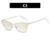 Fashion Metal Cat Eye Sunglasses for Women Luxury Black Sun Glasses Brand Designer Shades Vintage Eyewear