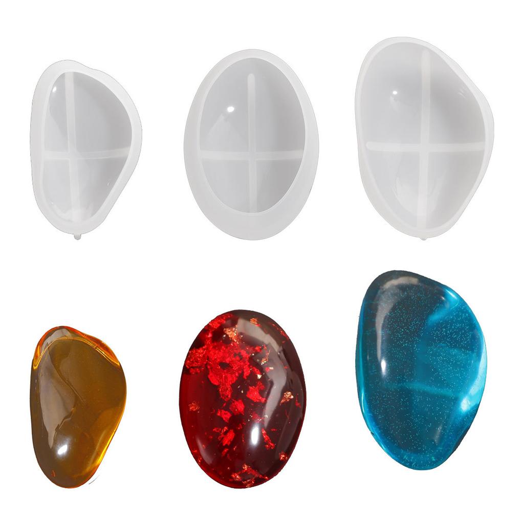 Flerbruks steinformer sett med 3 solide silikonhåndverksutstyr, dekorasjon for sement- og harpiksarbeid i husholdningen