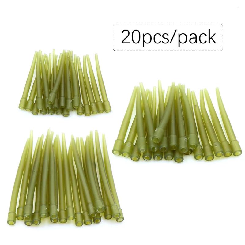 40Mm/60Mm/75Mm Long Anti-Tangle Sleeve Hair Rig Fishing Accessories For Carp Swivels Connector Terminal Fishing Tackle 20Pcs