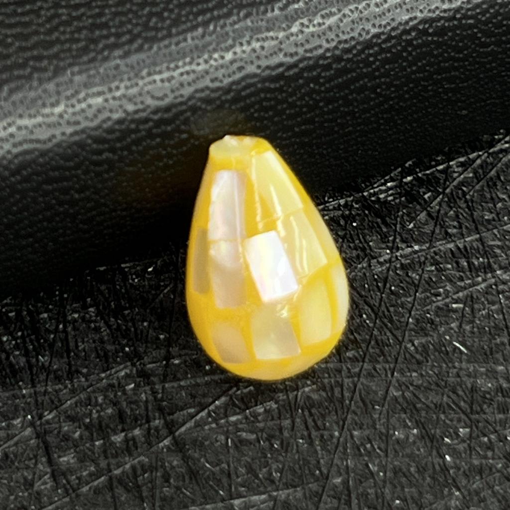 1 st, Fantastiska Gula Mosaikliknande Korallpärlor med Hål - DIY Smyckespärlor Lätta att Trä på Armband/Halsband Sommar Pysselmaterial Gåva