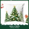 Watercolor Christmas Pillowcase Printed Polyester 40/45/50Cm Throw Pillowcover Decorative Sofa Cushion Pillowslip Home Decor