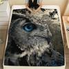 Owl and Its Reflection  Print Flannel Blanket, High Quality Comfortable for All Seasons, Home Decor, Warmth and Comfort