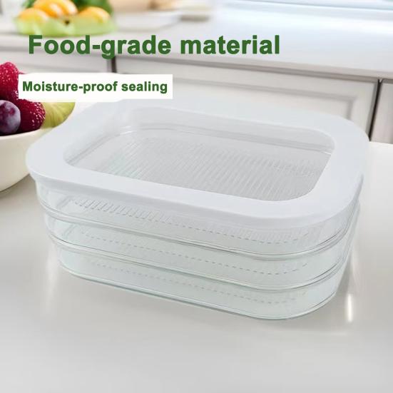 Crisper Box Stackable Design Transparent Food Storage Container with Sealed Lid Fruits Vegetables Meat Snacks Fridge Organization