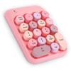Mini 2.4G Wireless Numeric Keypad Vintage Colorful Round Cap Num Keyboard Waterproof 18 Keys for Financial Accounting