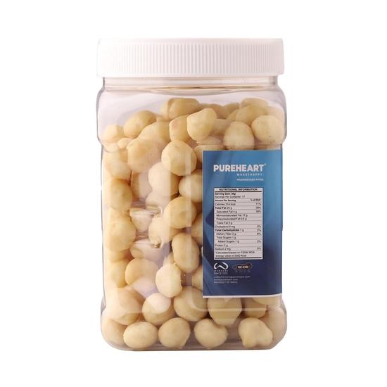 Pureheart Natürliche Macadamia (650 g, Packung mit 2 Stück)- Premium Australische Macadamianüsse und Knackige Trockenfrüchte, Ideale Snacks, Ohne Zusatzstoffe - Wiederverwendbares Glas