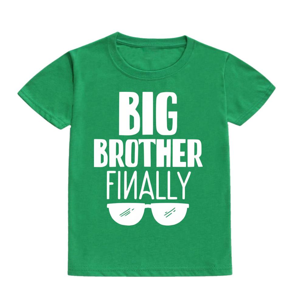 Ledig Lös Barn Topp Stora Brodern Mönstertryck Barn T-shirts Sommar Kortärmad Rundhals T-shirt Toppar Bästa Gåvor Till Barn