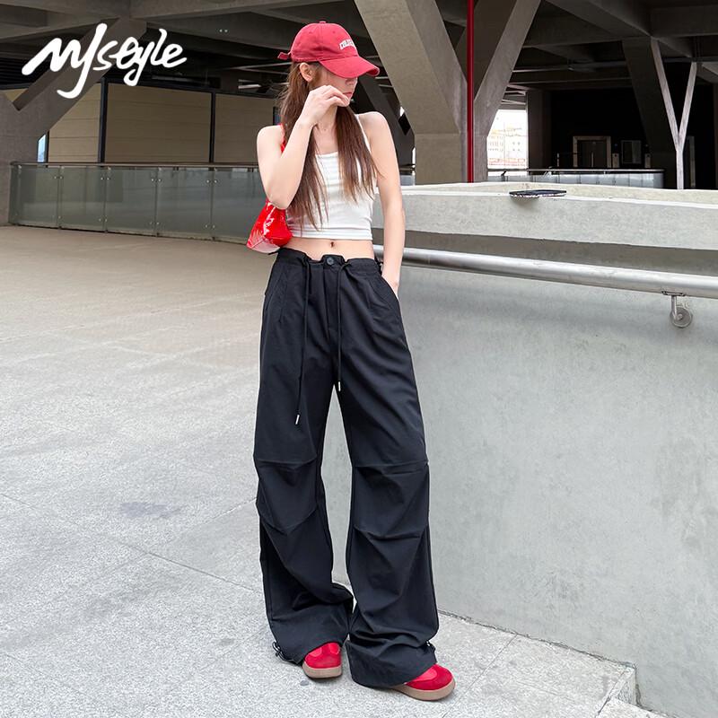 MJ STYLE Women s High-Waist Drawstring Cuffed Cargo Pants XL