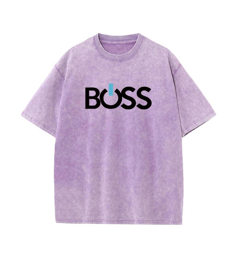 

100% хлопок, стираный, старый крафт, свободная футболка, большой размер, О-образный вырез, свободная мужская футболка с принтом букв BSS XXL фиолетовый