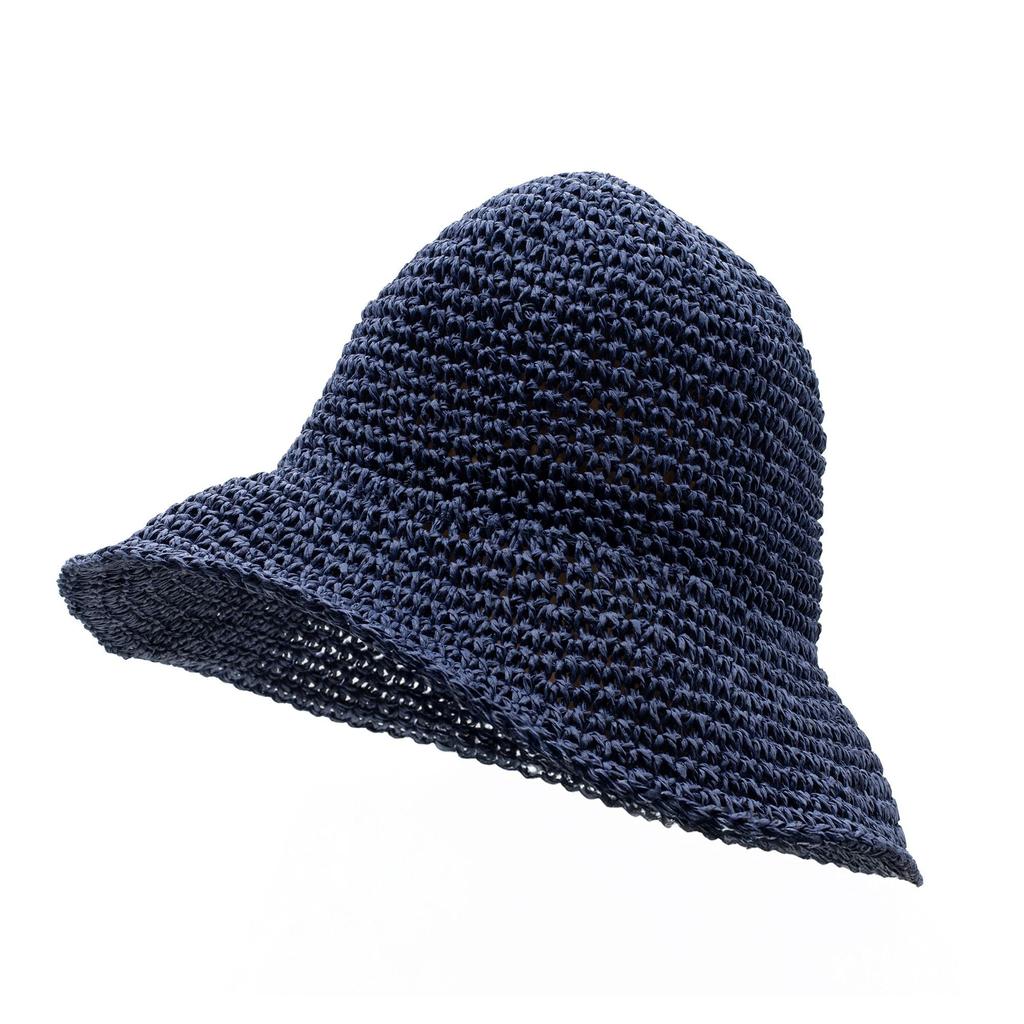 Nomad Sari Floppy Stroh-Sonnenhut – Marineblau