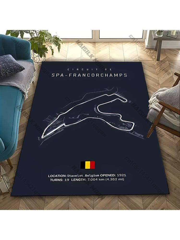 

1PC F1 Classic Track Printed Carpet Monaco Nurburgring Track Pattern Home Decor Floor Mat Multi-style Multi-size All Seasons Rug 40x60cm