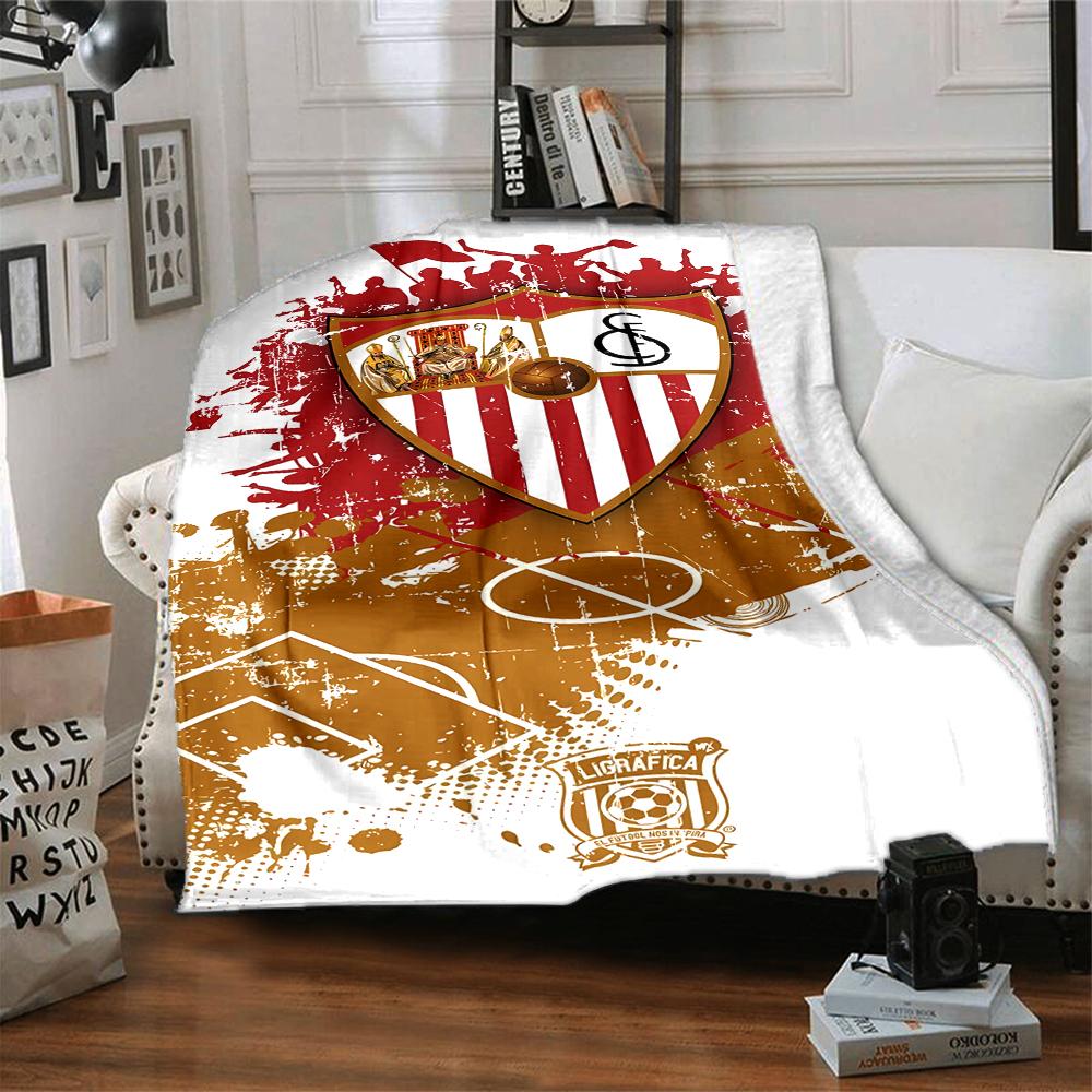 1pc Blanket - Seville Logo Print Design,Lightweight Blanket for Sofa,Bed- Soft &Warm,Gift for All Seasons