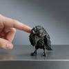 3D Printed Dark Crow Figurine, Spooky Raven Statue Sculpture, Realistic Miniature Bird Ornament for Halloween Home Office Decoration