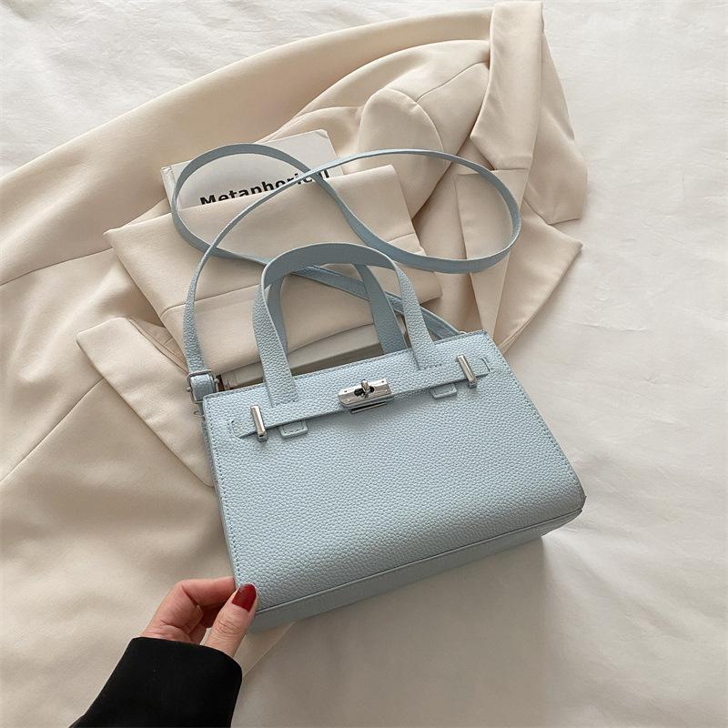 High-end Niche Lychee Pattern Platinum Bag Women's Bag 2025 Spring New Fashion Versatile Shoulder Messenger Bag