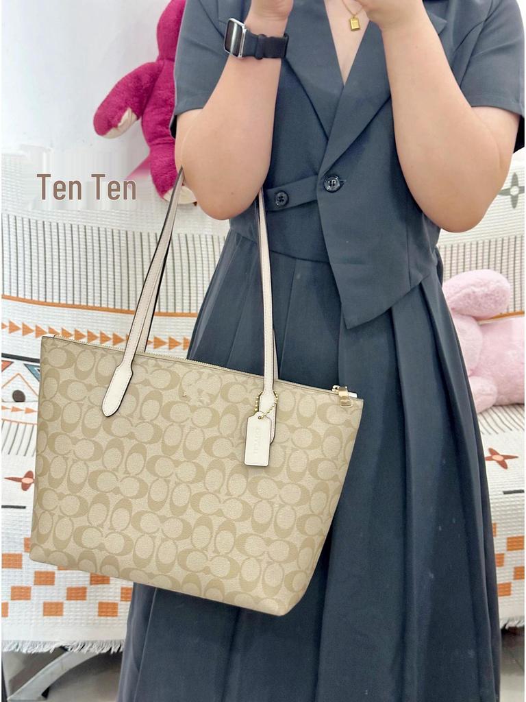 Torba z zamkiem błyskawicznym Zip30 od Kou C: Klasyczna kwiatowa torba na ramię o dużej pojemności dla kobiet