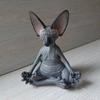 Sphinx Cat Simulation Hairless Cat Figurine Resin Meditation Yoga Lucky Cat Decor  Home Decoration