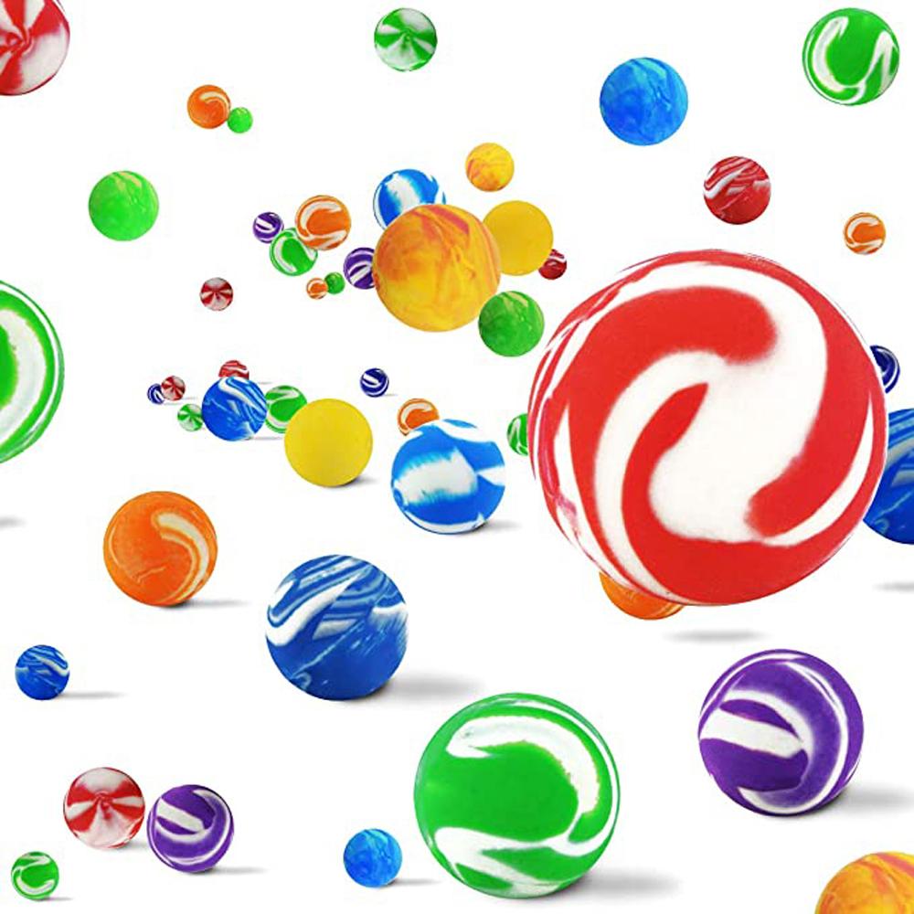 Sports Games Party Favors for Child Colorful 20mm Elastic Jumping Balls Rubber Ball Bouncing Balls Swirl Bouncing Balls
