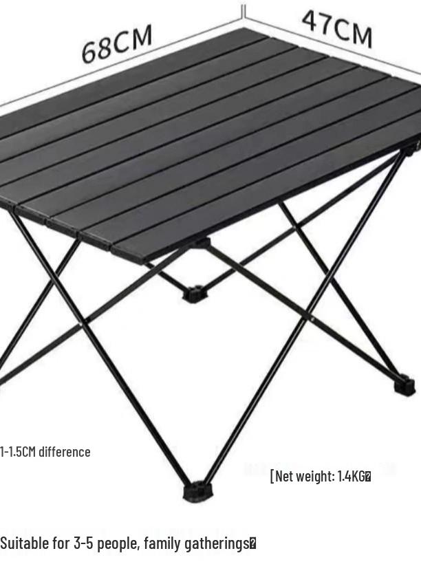 Portable Foldable Roll-Up Iron Camping Picnic Table with Iron Pipe Bracket
