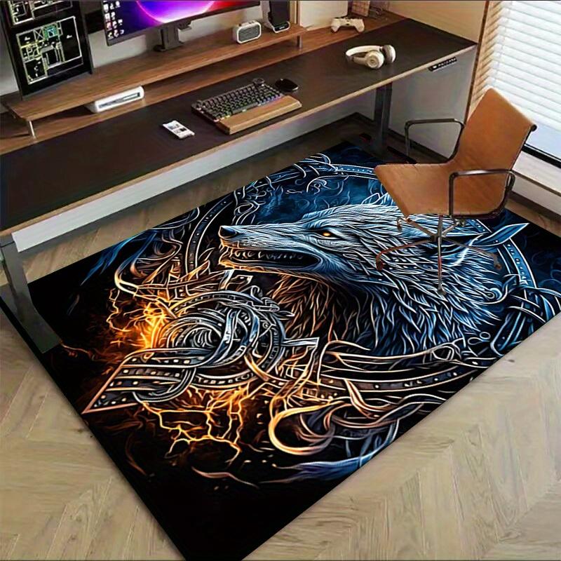1pc Wolf Armor Themed Rug for Home Decor, Non-slip Office Carpet, Chair Mat, Outdoor Mat, Christmas and Halloween Gifts-0731035