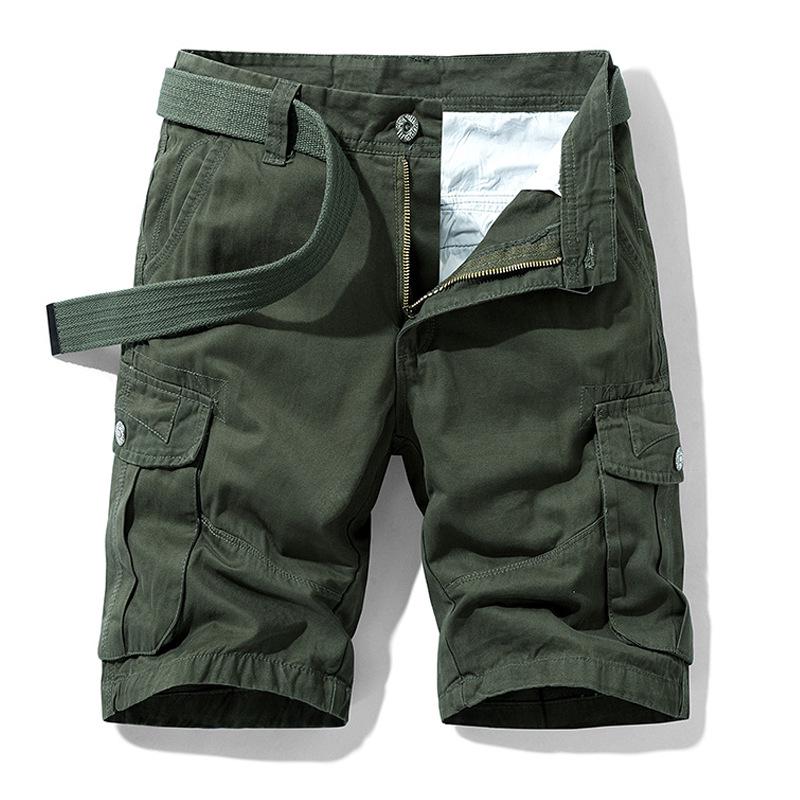 

Men s Plus Size Cargo Shorts: Loose-Fit, Mid-Length, Multi-Pocket, Pure Cotton, Breathable, Casual. 34 армия зеленый