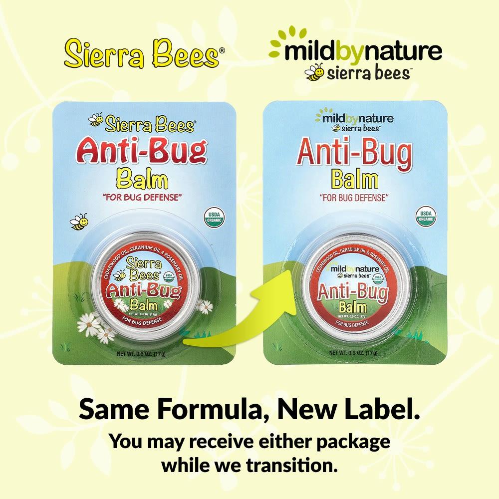 Mild By Nature, Sierra Bees™, Anti-Bug Balm, Cedar, Geranium & Rosemary Oils, 0.6 oz (17 g)