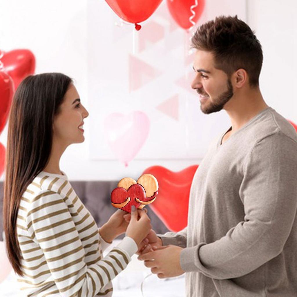 Dřevěné srdce Dekorativní ozdoba Srdce ve tvaru Řemeslný přívěsek Dárek ke Dni matek Valentýnu