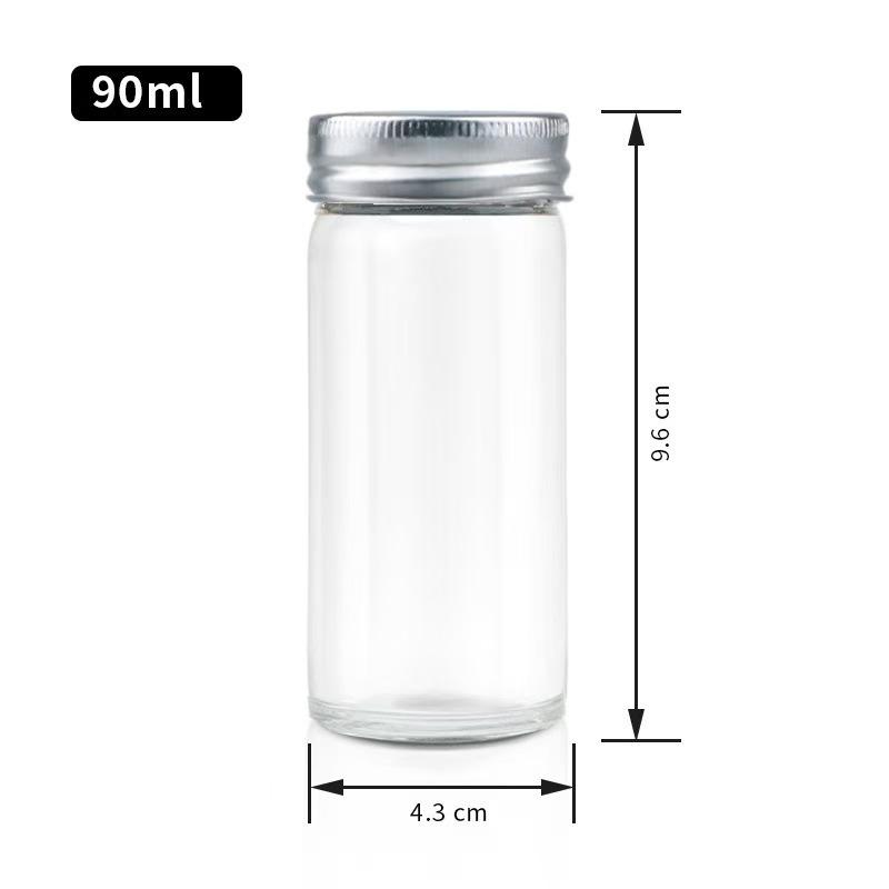 4oz Square Glass Spice Jar | Salt & Pepper Shaker | Sealed Storage Bottle