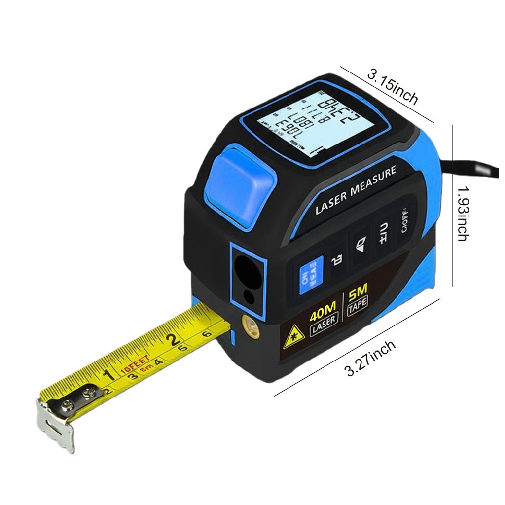 4 In 1 Tape Measure Ruler with Crosshairs Backlight Distance Meter LCD Screen Digital Display Measurement Device for Home Garage
