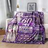 Happy 60th Birthday Celebration Flannel Blanket-Soft and Suitable for Sofas,Beds,Offices,Travel,All Seasons,Great Gift for Holidays and Birthdays.
