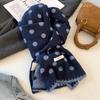 Korean Lazy Wind Polka Dot Double-sided Knitted Plush Scarf Women's Autumn and Winter Warm Versatile Thickened Neck Protection Small Scarf